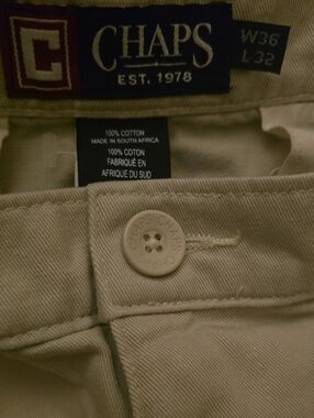 Chaps Pants Men’s Size 36 Tan Cotton Chinos Cargo